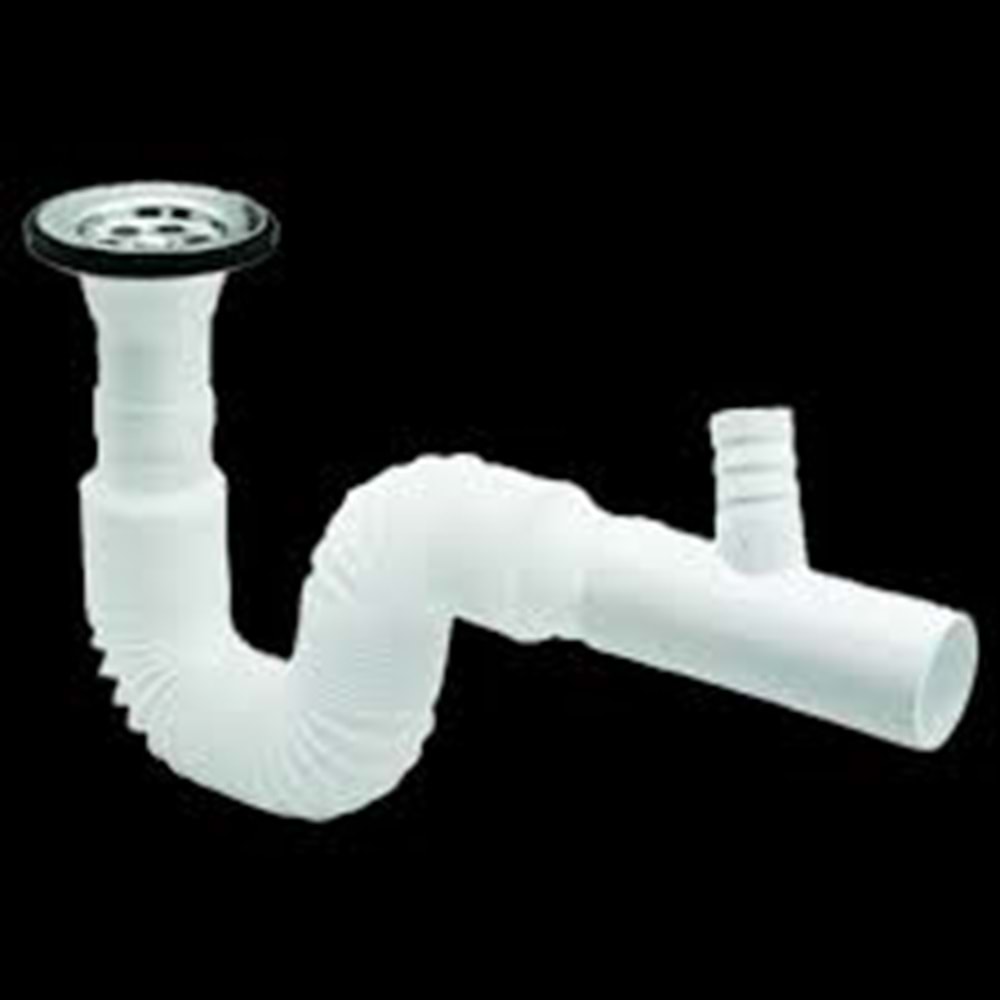 SPIRAL LAVABO HORTUMU KÖRÜKLÜ SIFON YANDAN ÇIKISLI (GIRTLAK)