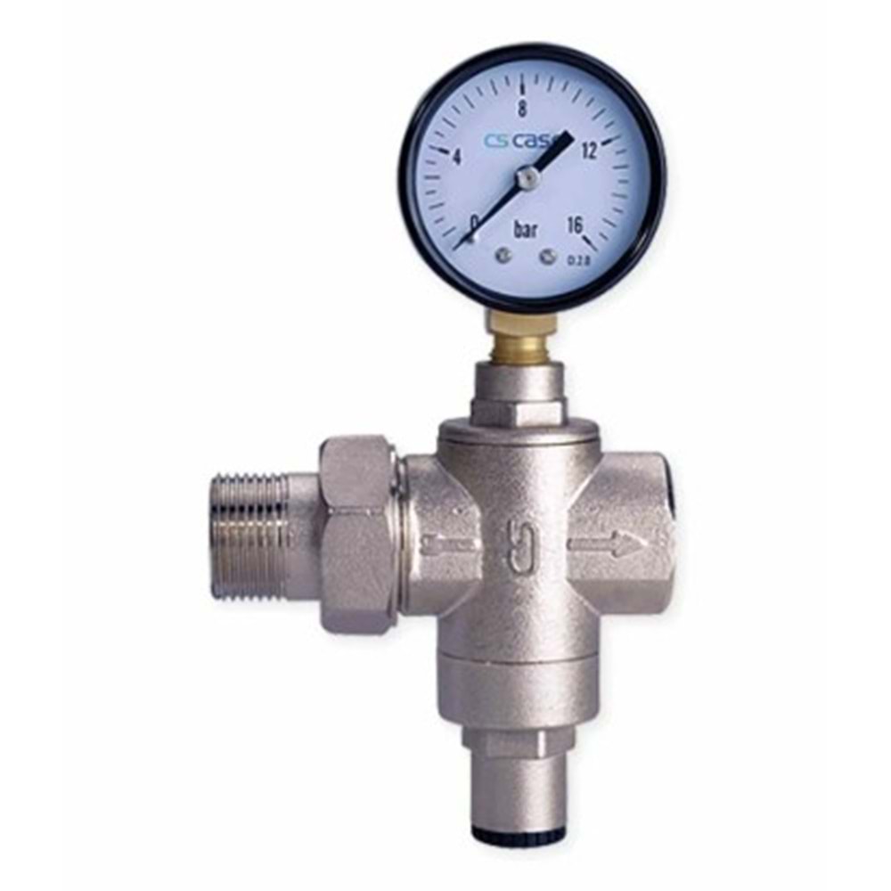 BASINÇ DÜSÜRÜCÜ MANOMETRELI RAKORLU 1/2