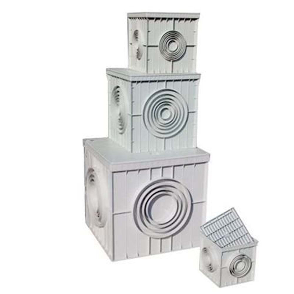 LOGAR KUTUSU VE PVC KAPAK 25*25 DÜZ GRI TAKIM