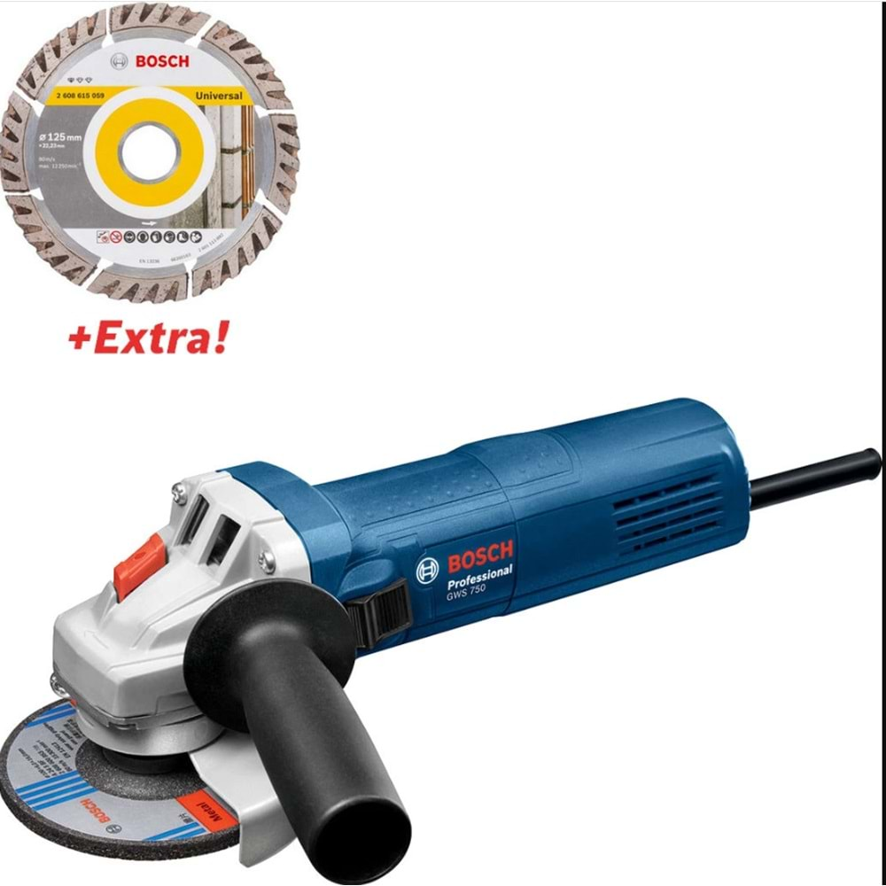 BOSCH TAŞLAMA MAKİNASI 115 MM 750 W GWS 750-125MM + 1 adet disk