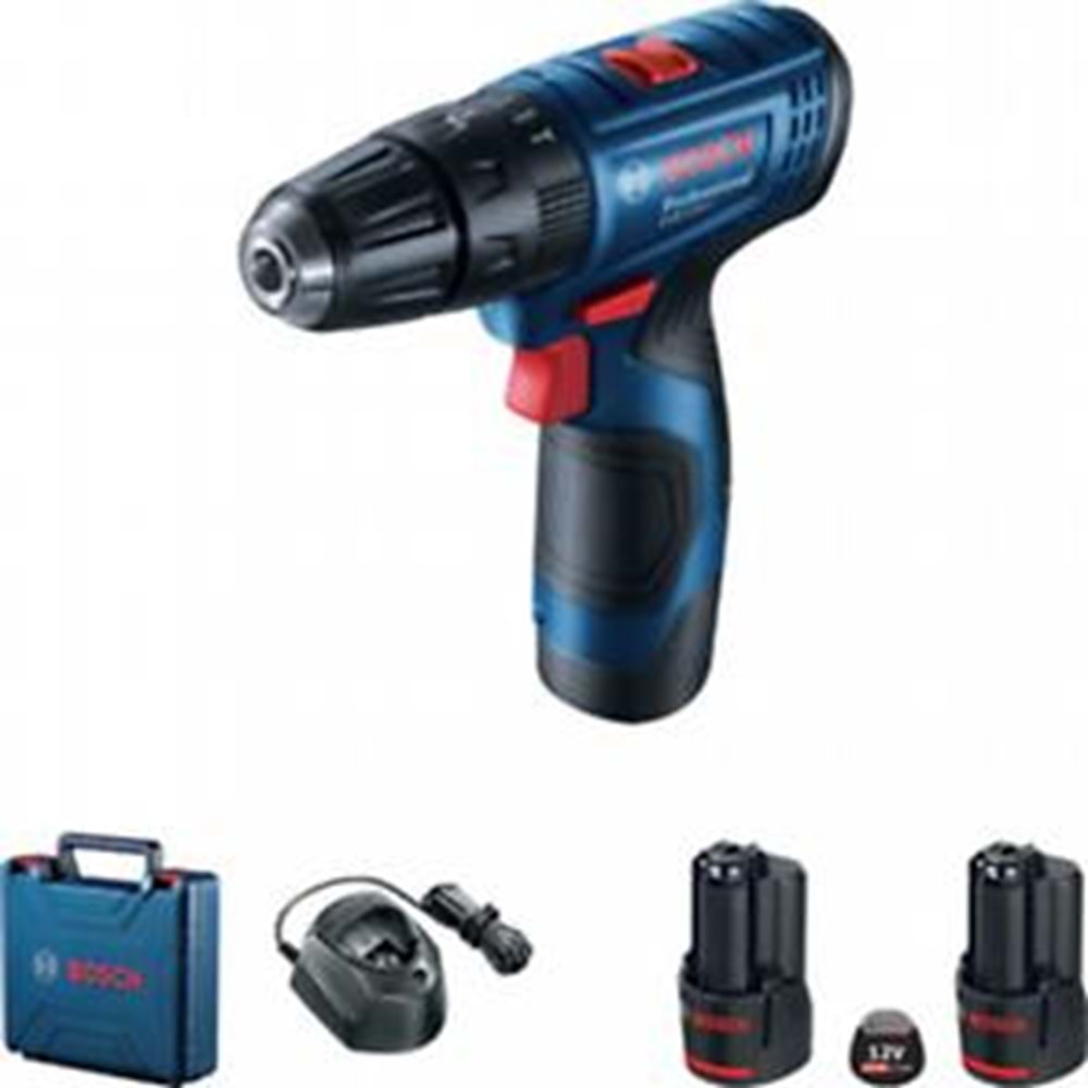 BOSCH AKÜLÜ DELME VIDALAMA DARBELI GSB 120-LI (2x2.Ah)