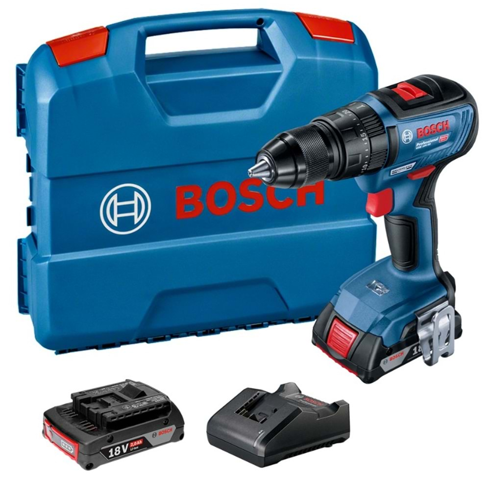 BOSCH AKÜLÜ DELME VİDALAMA DARBELİ GSB 18V-50 (2x2.0Ah; L-Case)