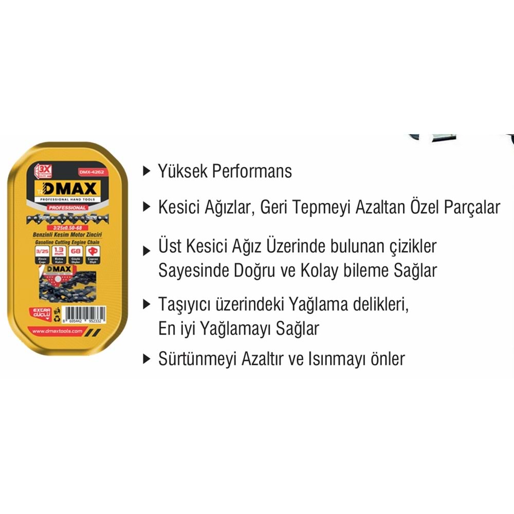 AGAÇ MOTORU ZINCIRI 3/8*0,50-72 DMAX 4266