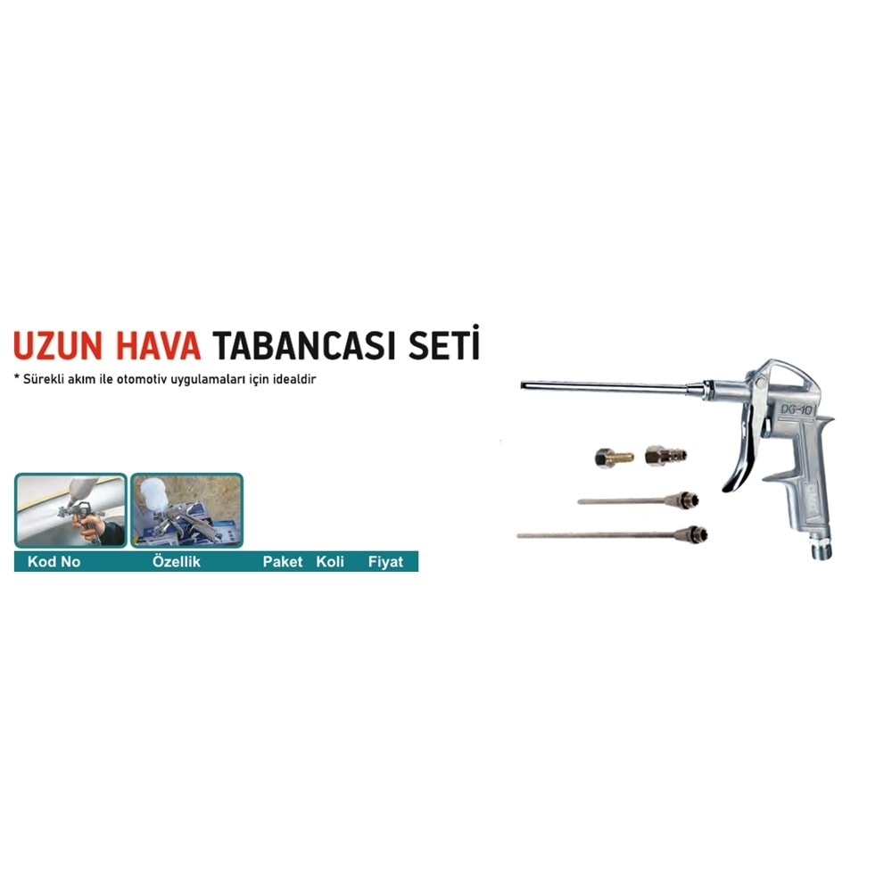 KOMPRESÖR HAVA TABANCA SETI UZUN 5 LI CMC0890