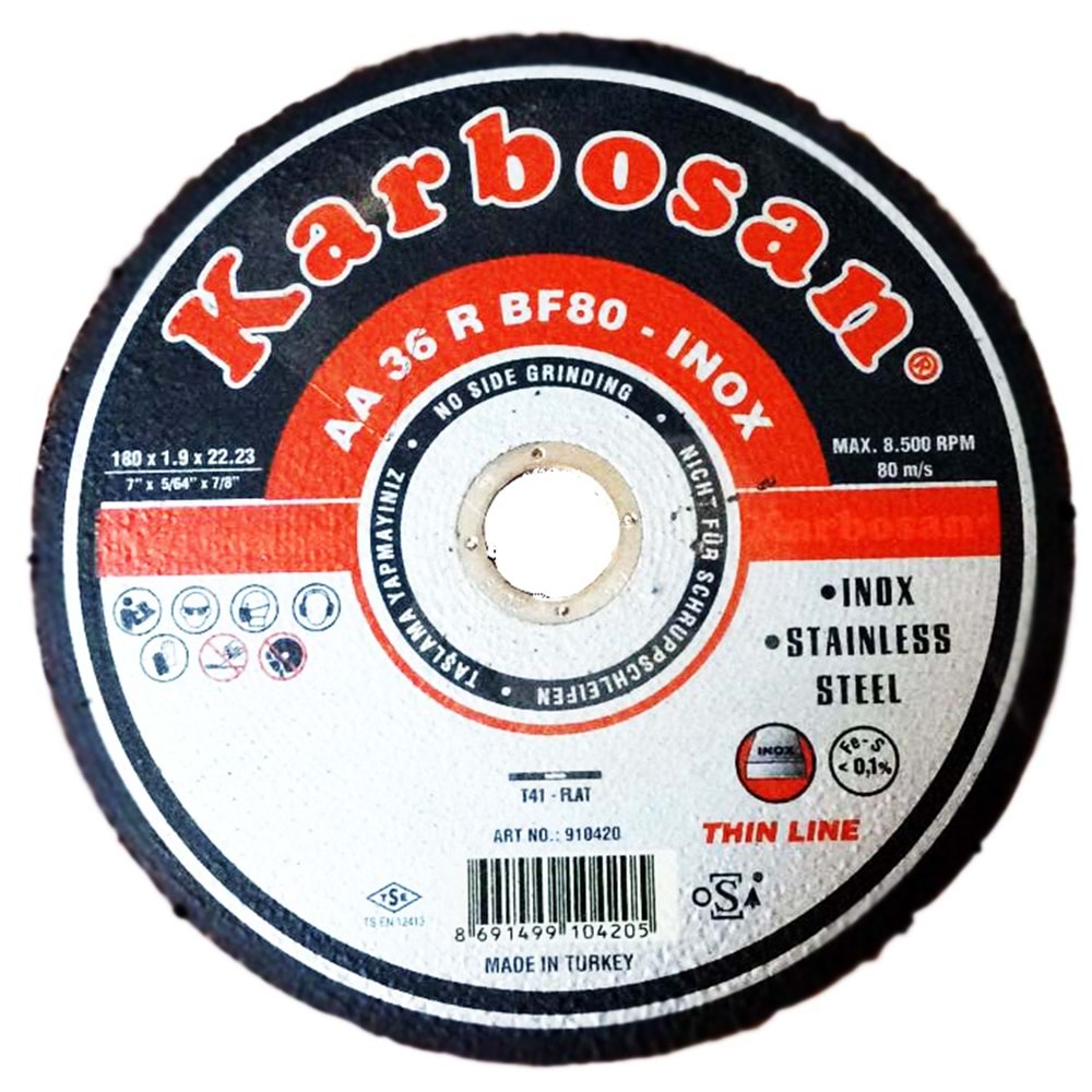 METAL KESME TASI 180*1,9 KARBOSAN INOX
