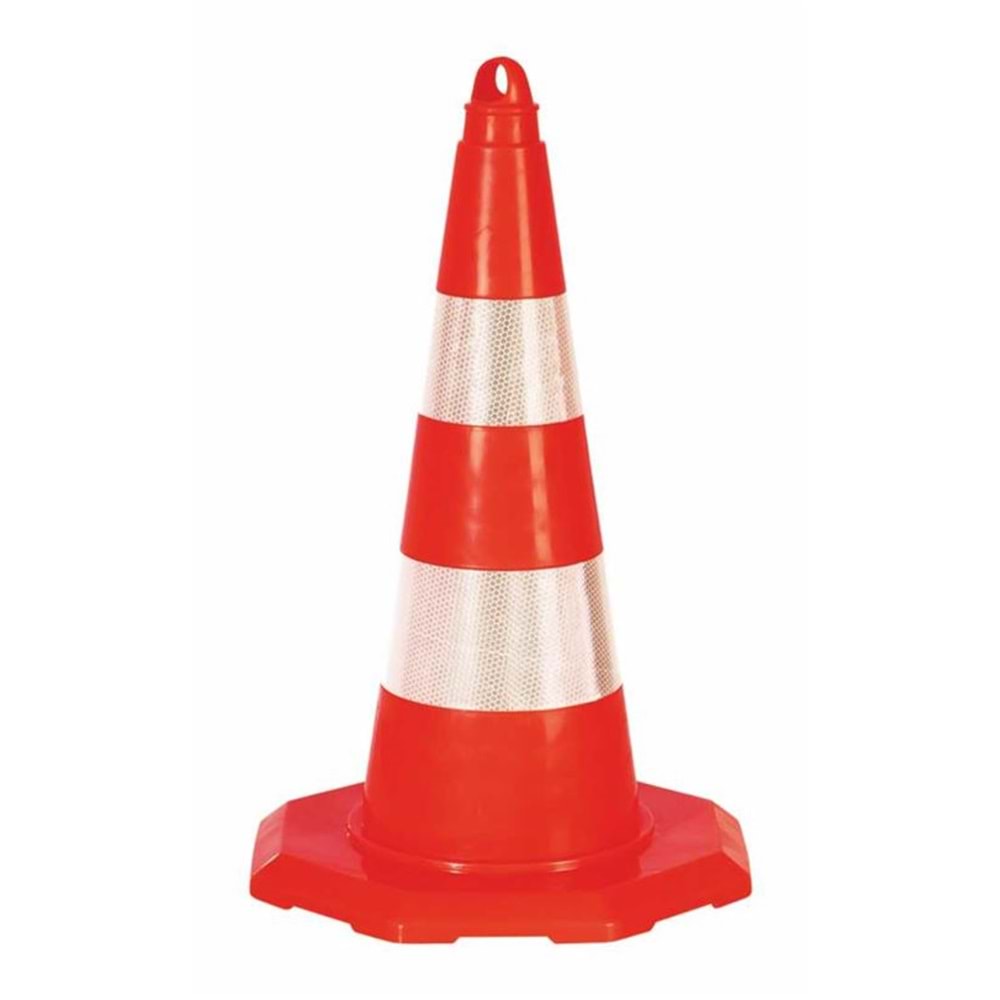 TRAFIK KONISI KIRILMAZ 50 CM ÇIFT REFLEKTIFLI ( DUBA )