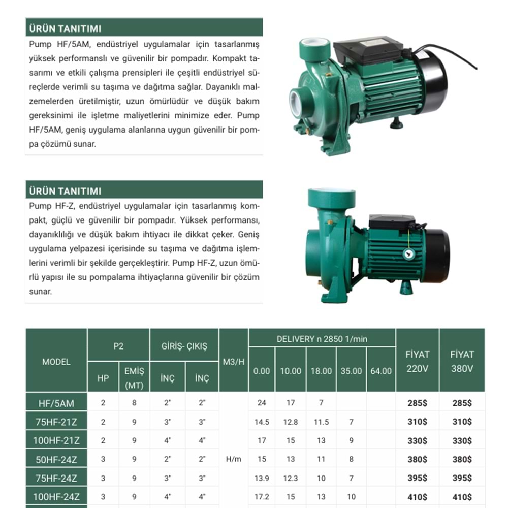 KENTAS SU POMPASI 100HF-24Z 380 WOLT