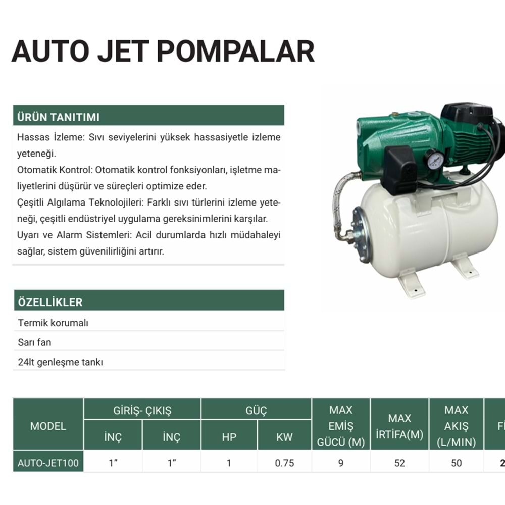 KENTAS SU DINAMO POMPASI AUTOJET100