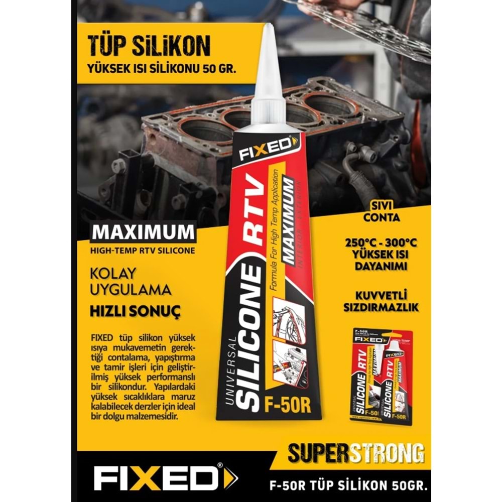 ISI SILIKONU KIRMIZI 50 GR RTV F50R