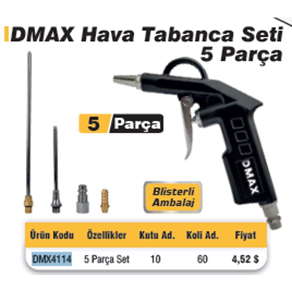 KOMPRESÖR HAVA TABANCA SETI 5 LI DMAX 4114