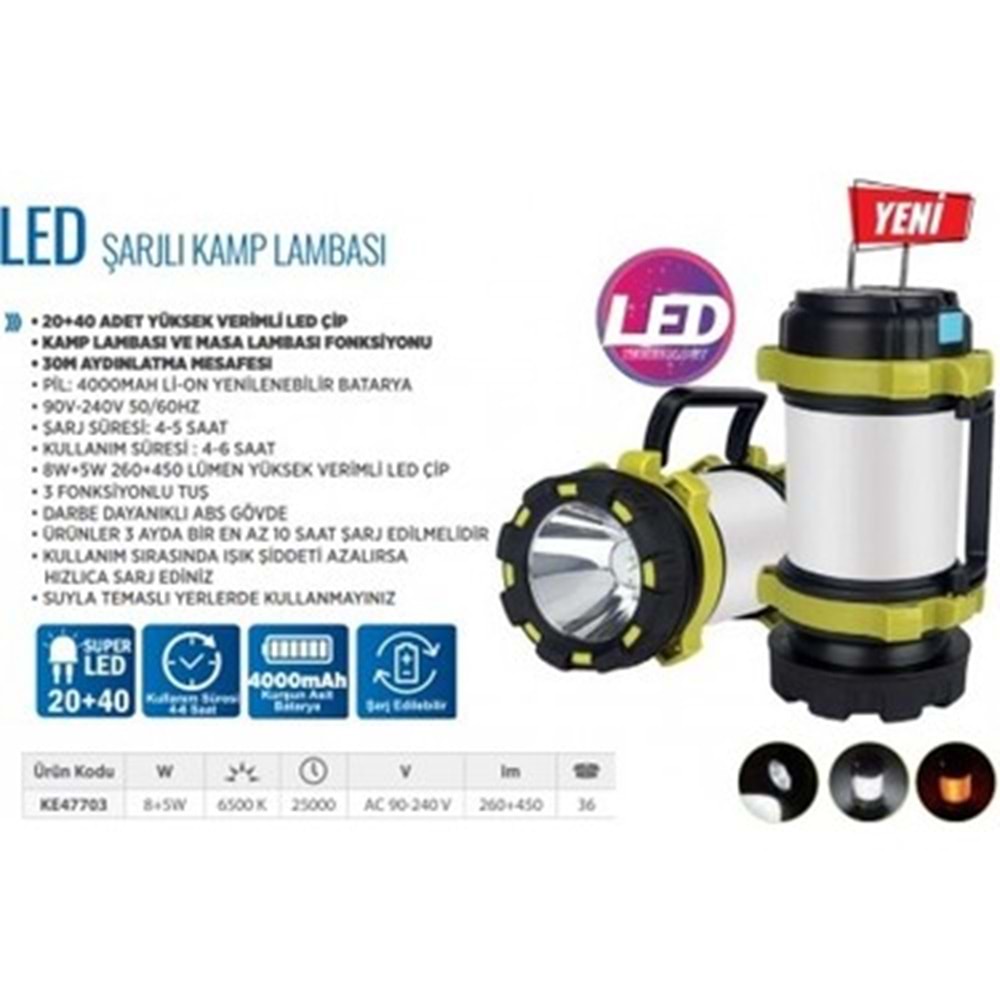 EL FENERI SARJLI KLAUS 8+5W 4000MAH KE47703