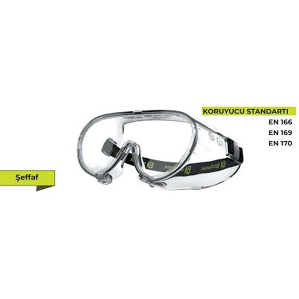 KORUYUCU GÖZLÜK SEFFAF S-1551 QUATTRO BAYMAX