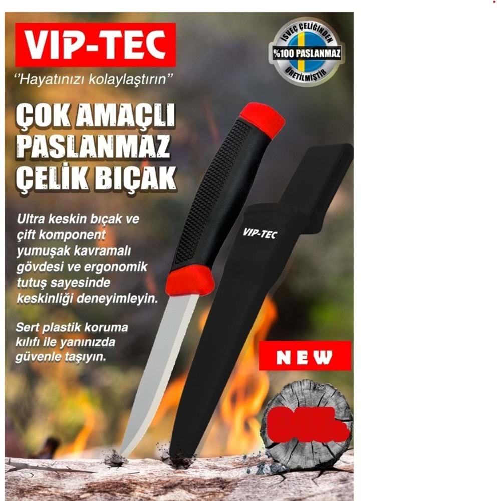 ÇOK AMAÇLI PASLANMAZ BIÇAK KILIFLI VIP-TEC VT875301
