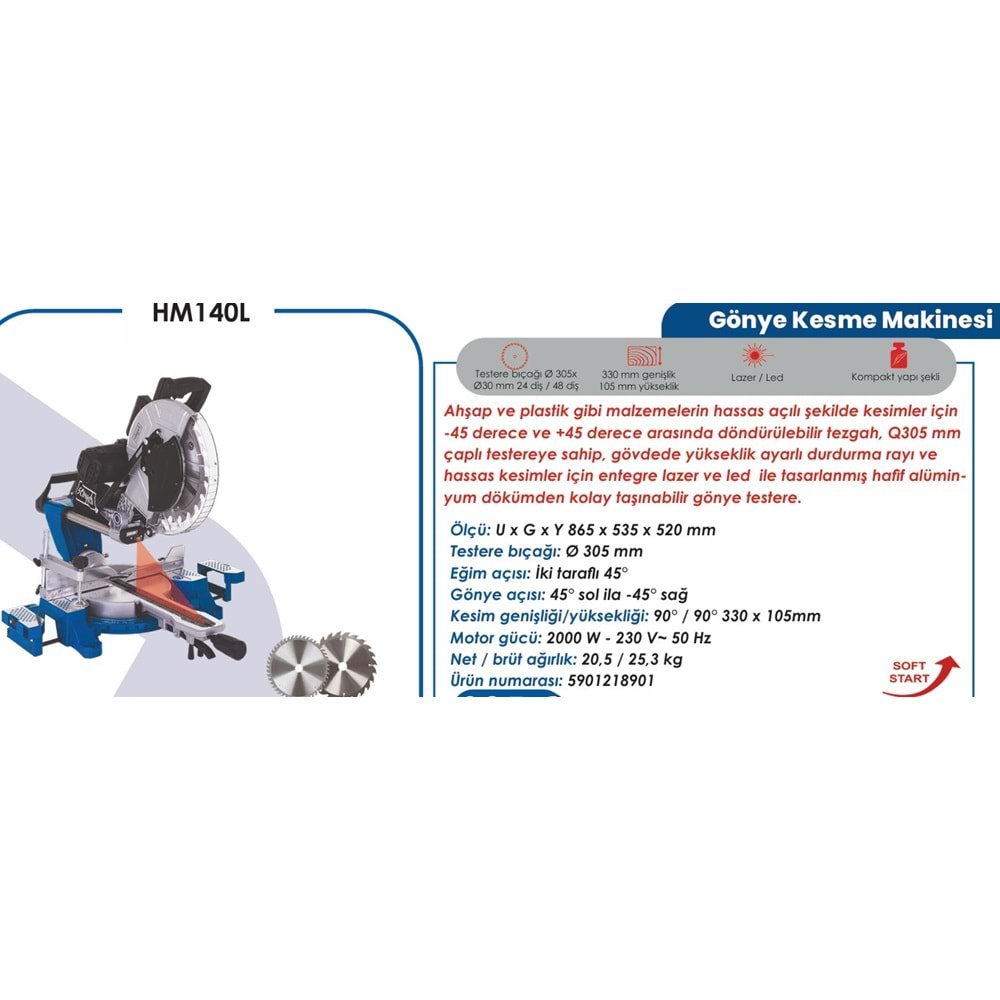 SCHEPPACH GÖNYE KESME MAKINESI 140 MM HM140L