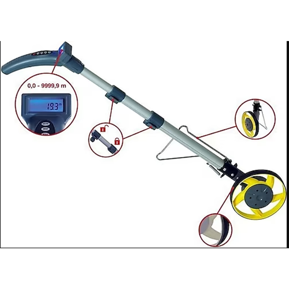 DIJITAL TUR METRESI TEKERLEKLI YOL ÖLÇME LCD EKRANLI BTS 12397