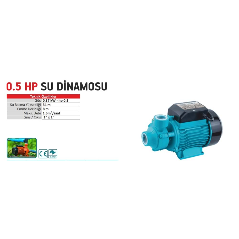 CMC SU DINAMO POMPASI 0,5 HP ATS C070