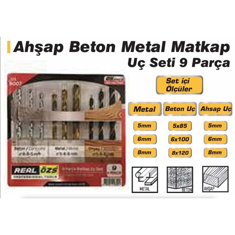 MATKAP UCU SETI 9 PARÇA REALÖZS 9007