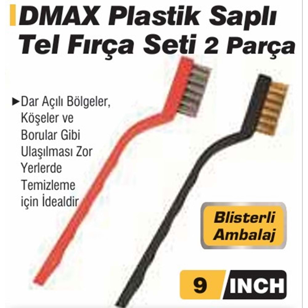 PLASTIK SAPLI TEL FIRÇA SETI 2 LI DMAX DMX-4086