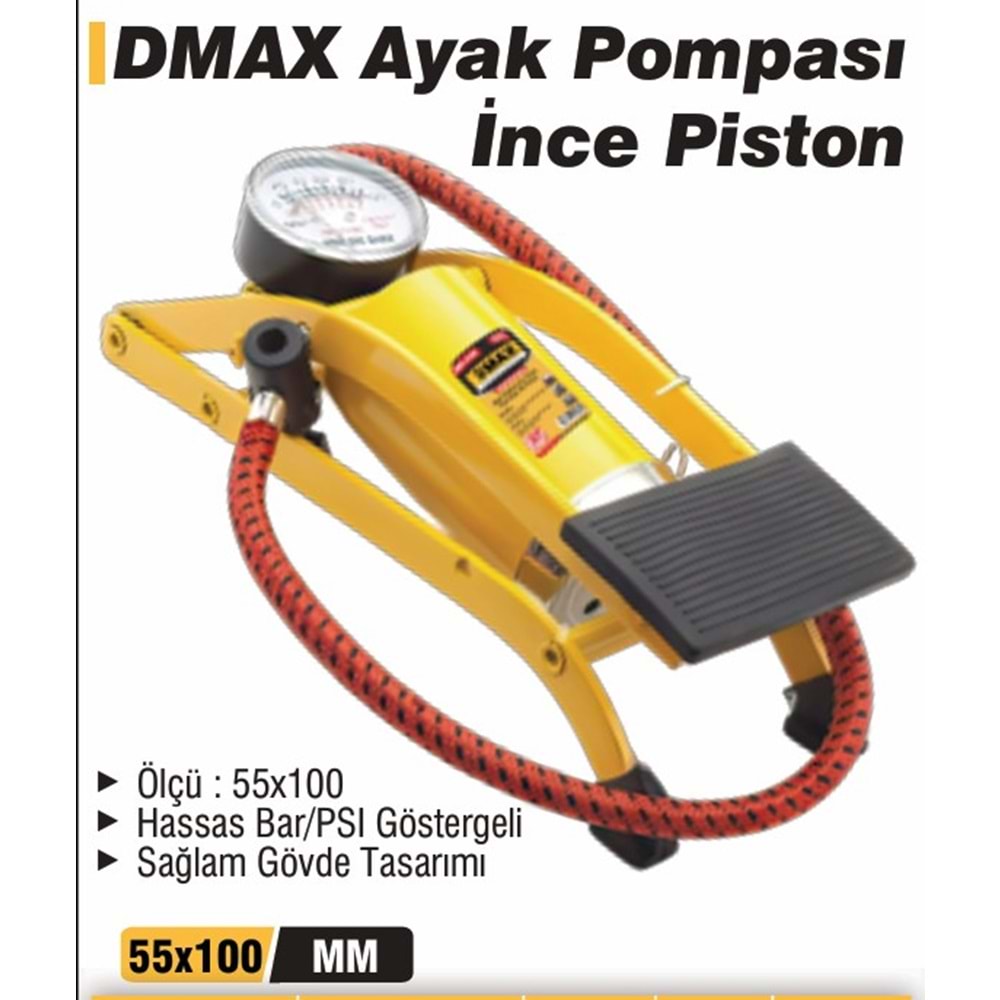 BISIKLET POMPASI AYAKLA PISTONLU GÖSTERGELI DMX-4580