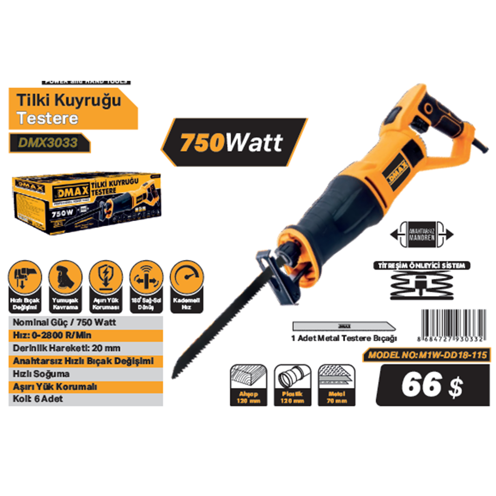 DMAX PANTER TESTERE 750W M1W-DD18-115 DMX3033
