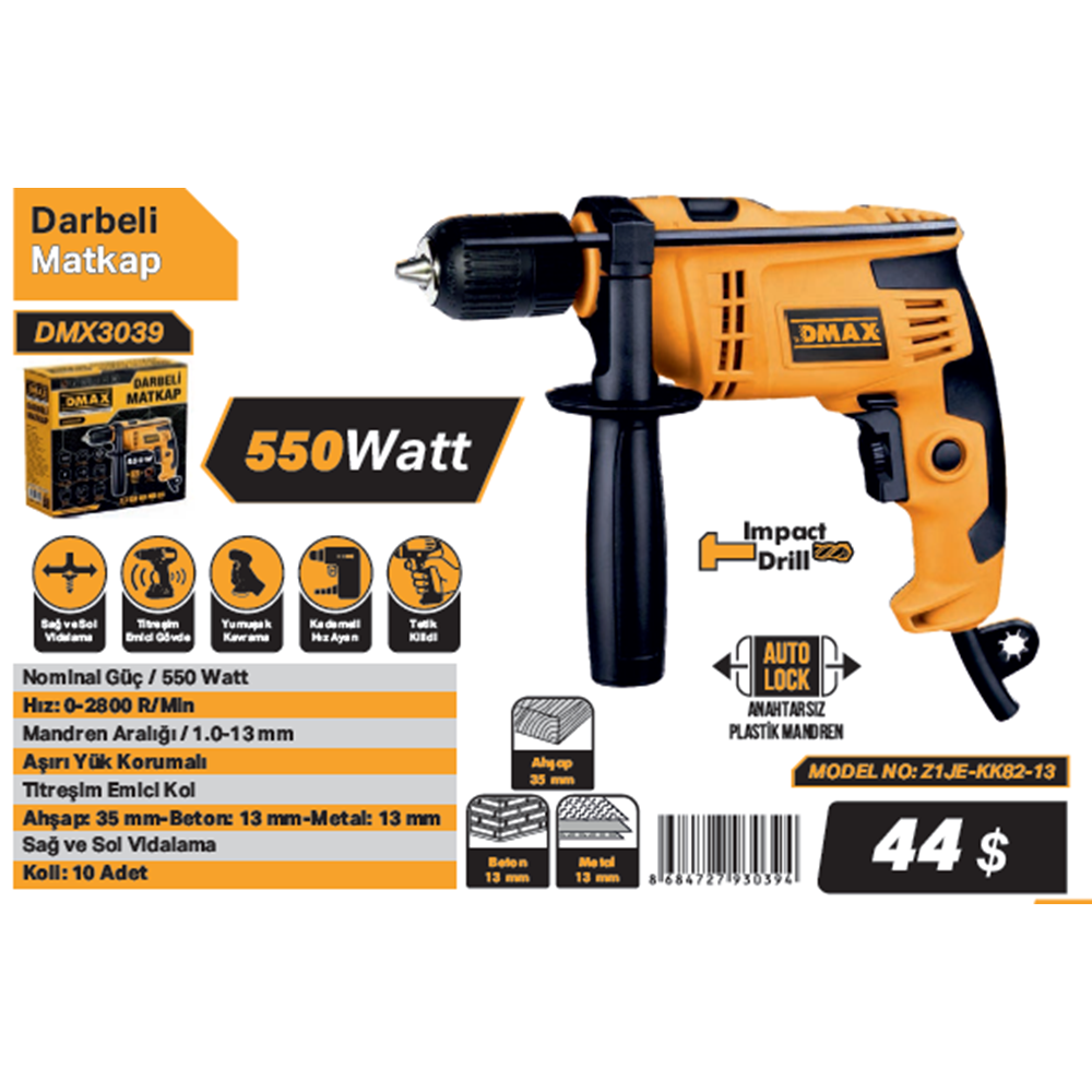 DMAX DARBELI MATKAP 550W Z1JE-KK82-13 DMX3039