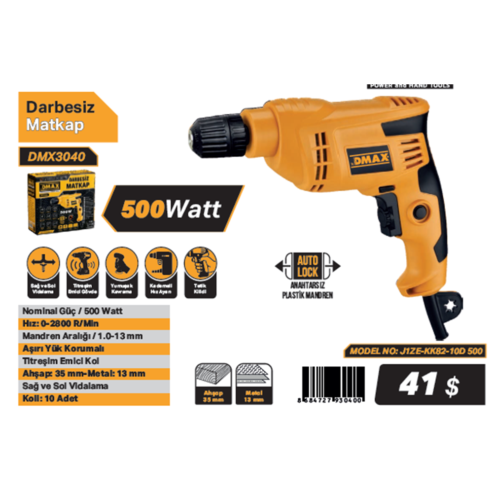 DMAX DARBESIZ MATKAP 500W J1ZE-KK82-10D 500 DMX3040
