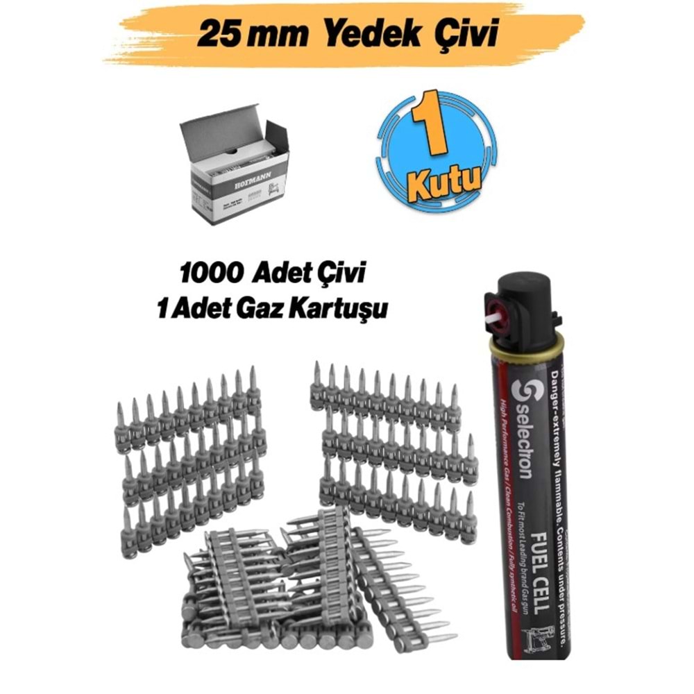 BETON PIN ÇIVI+GAZ (1000çivi +gaz) HGN-C 25MM HOFMANN