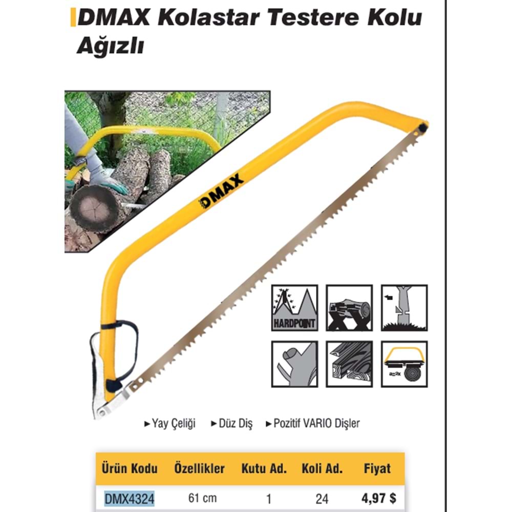 KOLASTAR TESTERE KOLU AGIZLI 61 CM TK DMAX 4324