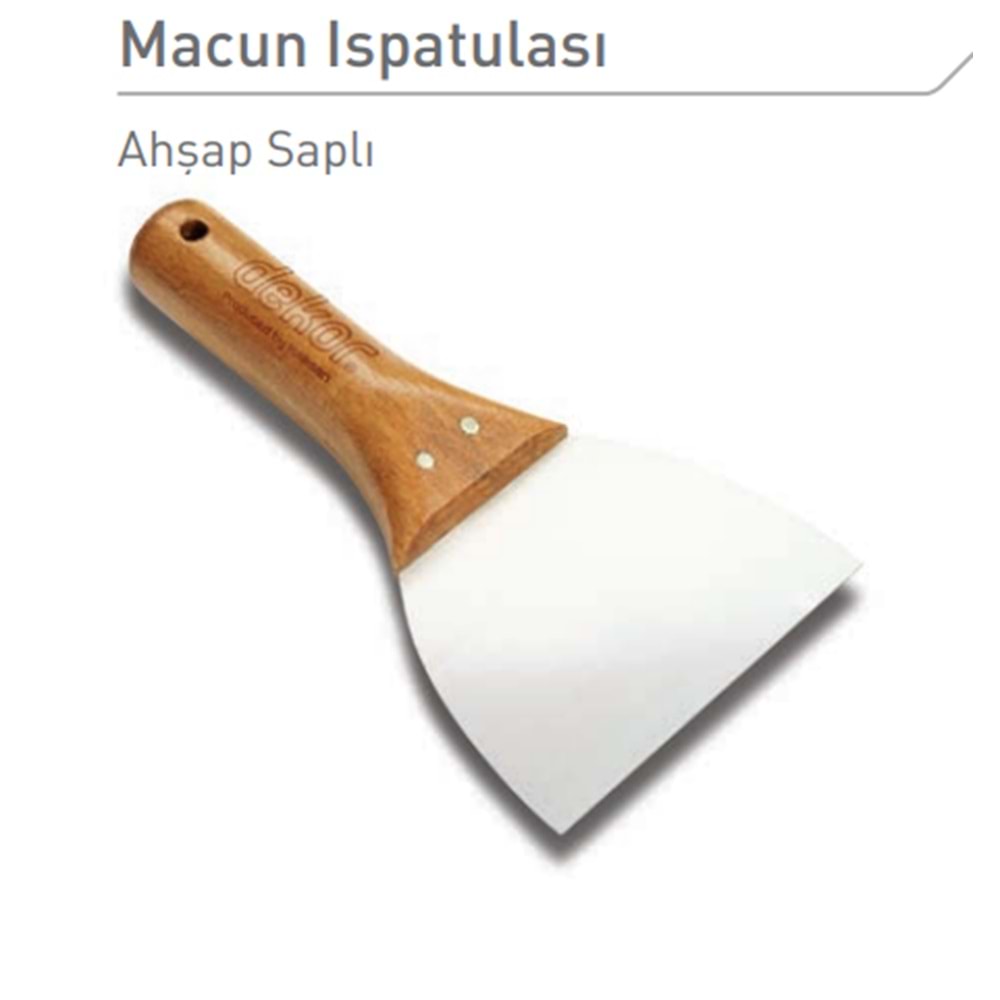 DEKOR MACUN ISPATULASI AHSAP SAPLI PASLANMAZ 14 CM KOD 009