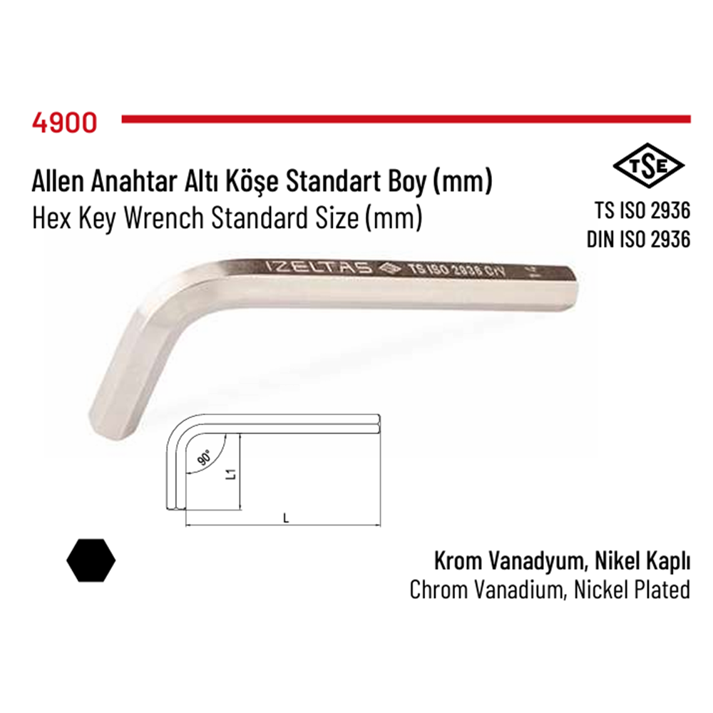 IZELTAS ALYAN ALTI KÖSE L TIPI 3 MM KISA