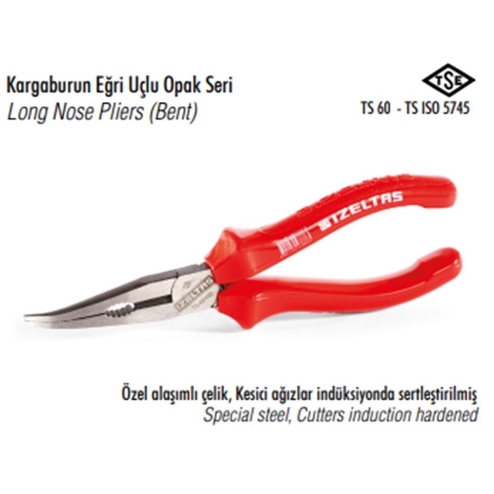 IZELTAS KARGABURUN EGRI UÇLU OPAK SERI 180 mm (TS-60-180)