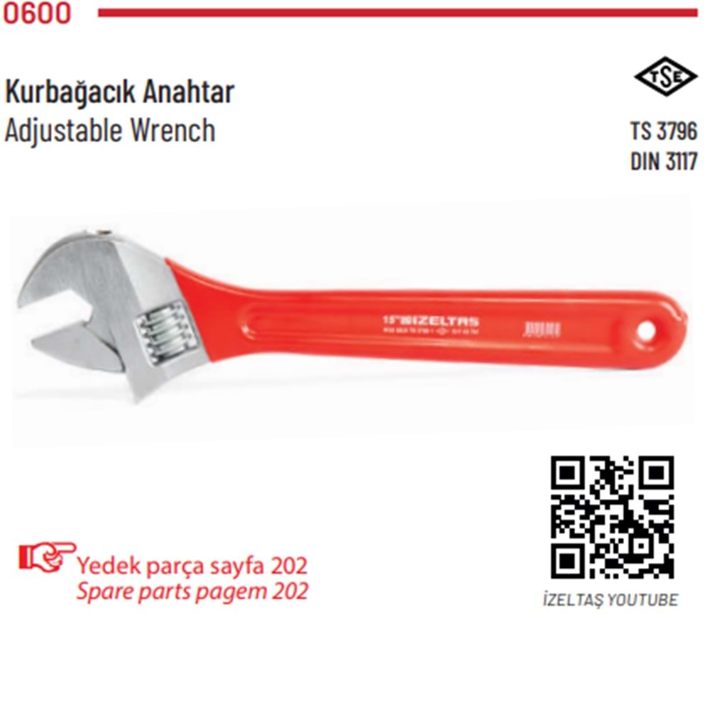 IZELTAS KURBAGACIK ANAHTAR PVC 10''
