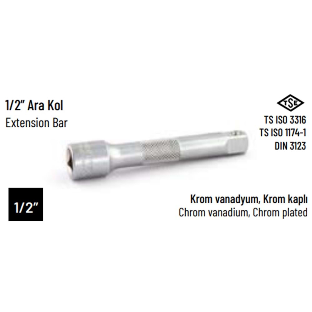 IZELTAS LOKMA ANAHTAR UZATMA ARA KOL 1/2 -250MM