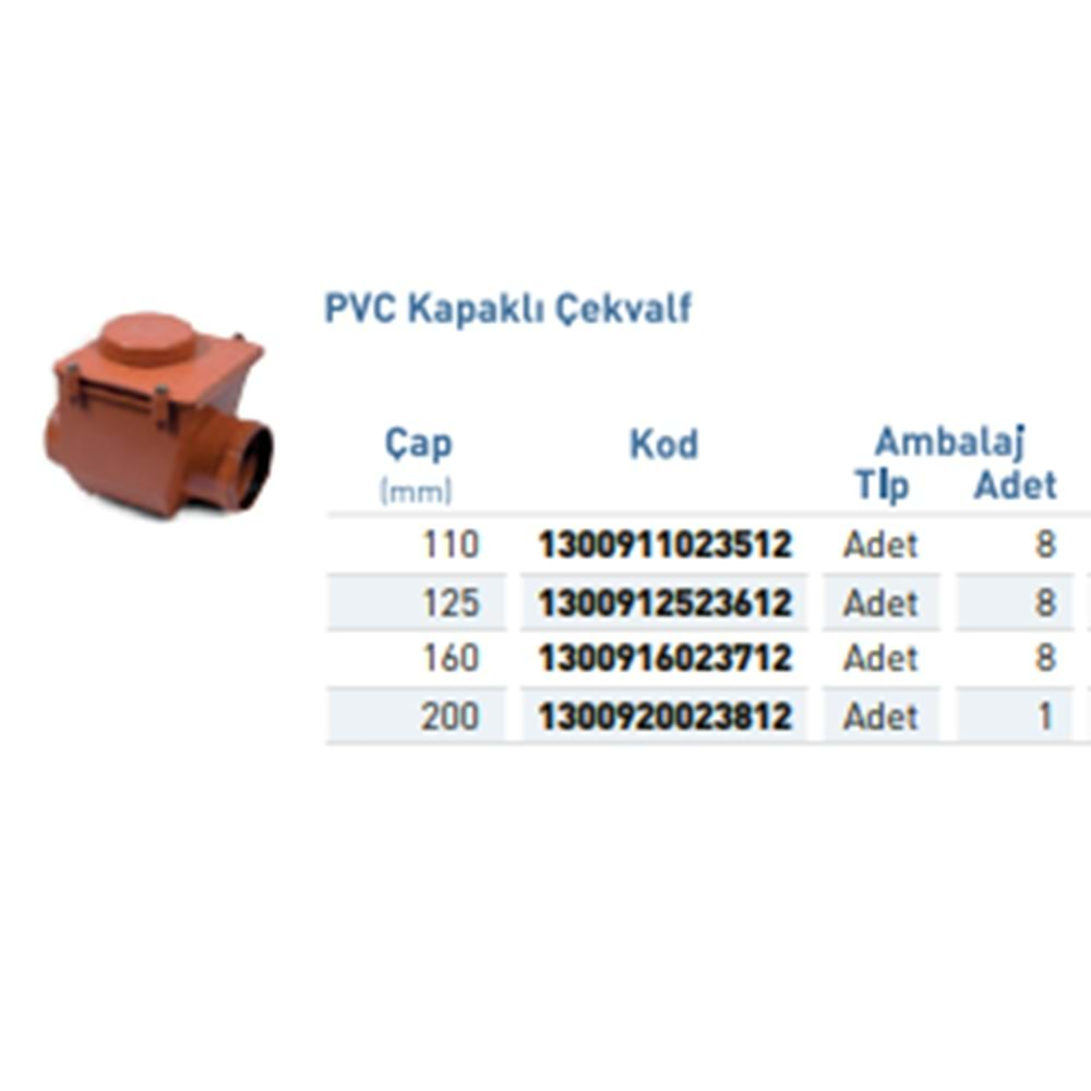 PVC ATIK SU Çekvalf d110