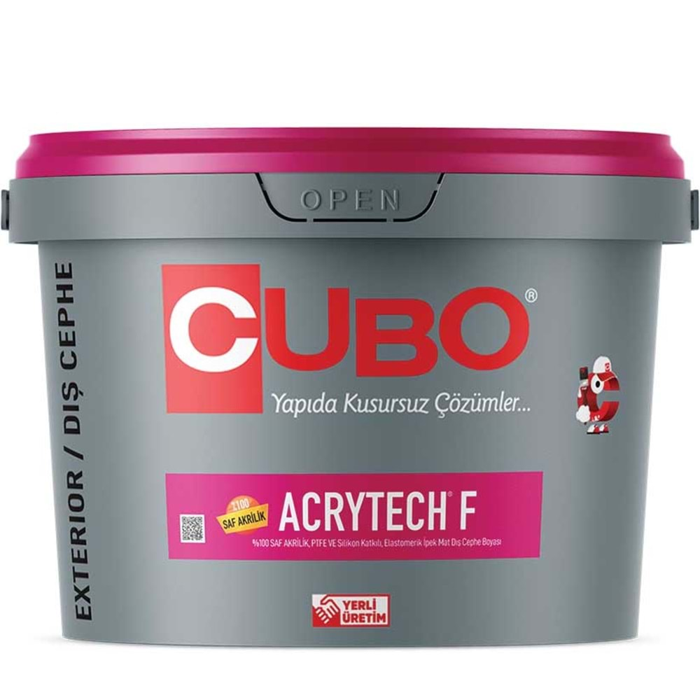 CUBO Acrytech F Saf Akrilik Dış Cephe Boyası A Baz 15 Lt