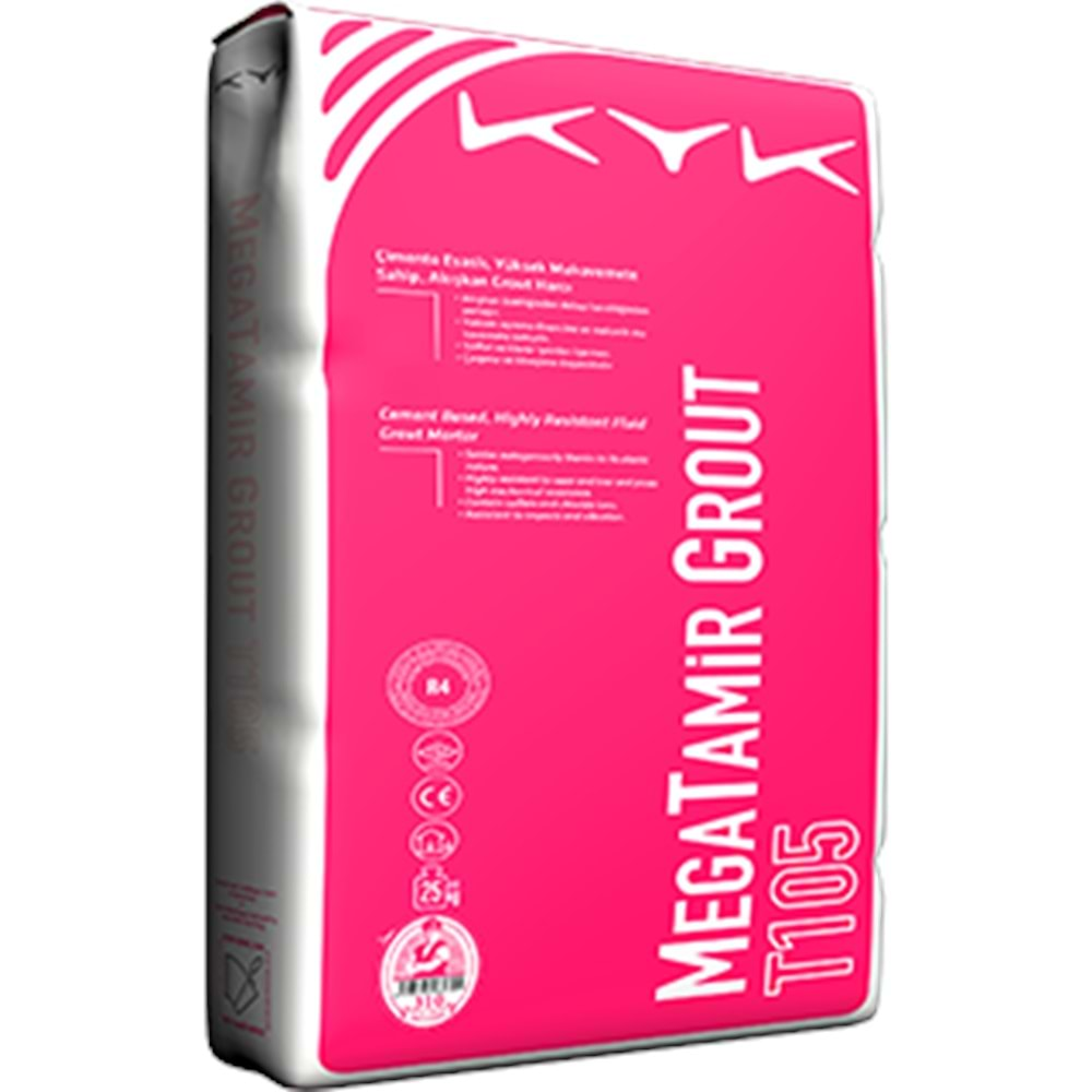 KYK MegaTamir Grout T105 Çimento Esaslı Grout Harcı (25) / Gri