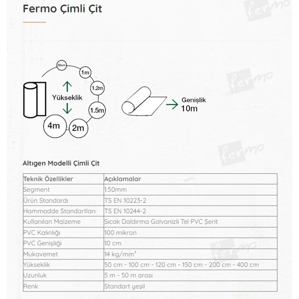 ÇİM ÇİT ALTIGEN 150 CM