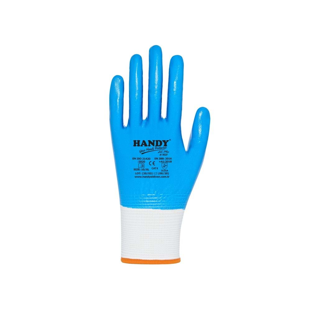 ELDİVEN NİTRİL TAM KAPLI MAVİ H-1601 HANDY