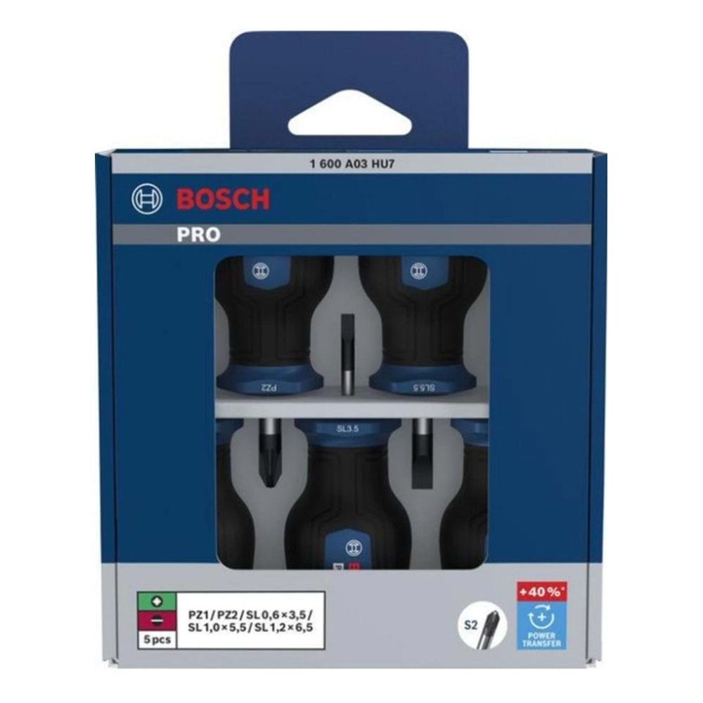 BOSCH PRO Avuç Içi Tornavida Seti PZ/SL 5li TOPAÇ TORK