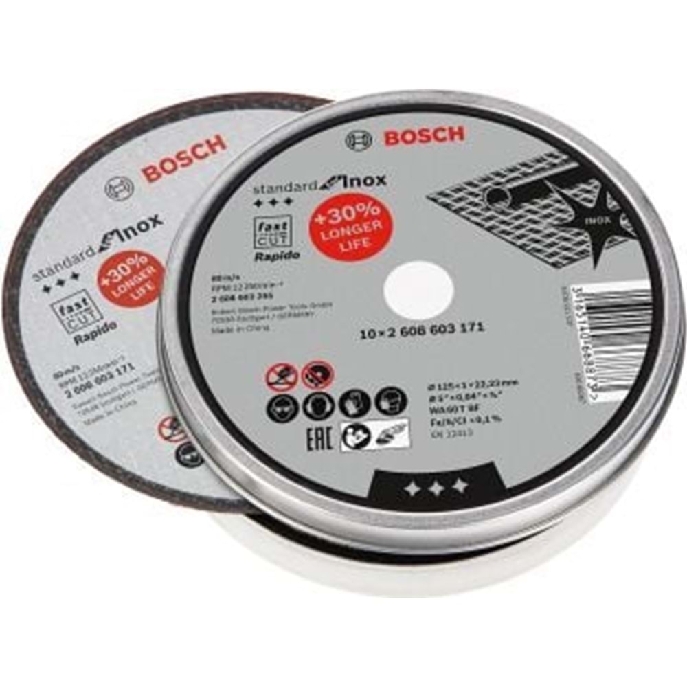 BOSCH METAL KESME TAŞI SDİnox Rap. 125*1,0 mm10'lu