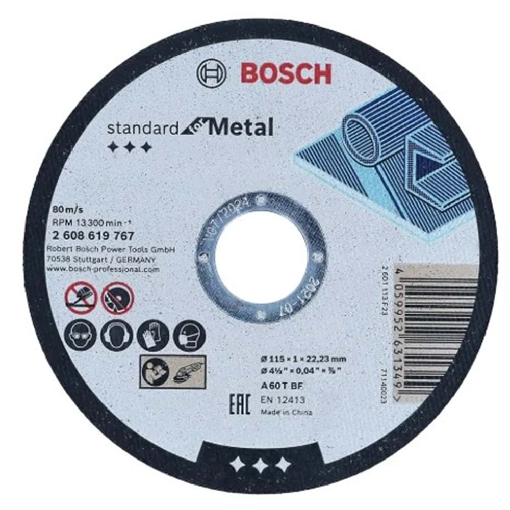 BOSCH SDMetal INOX Kesme Tasi 115*1,0 mm Düz