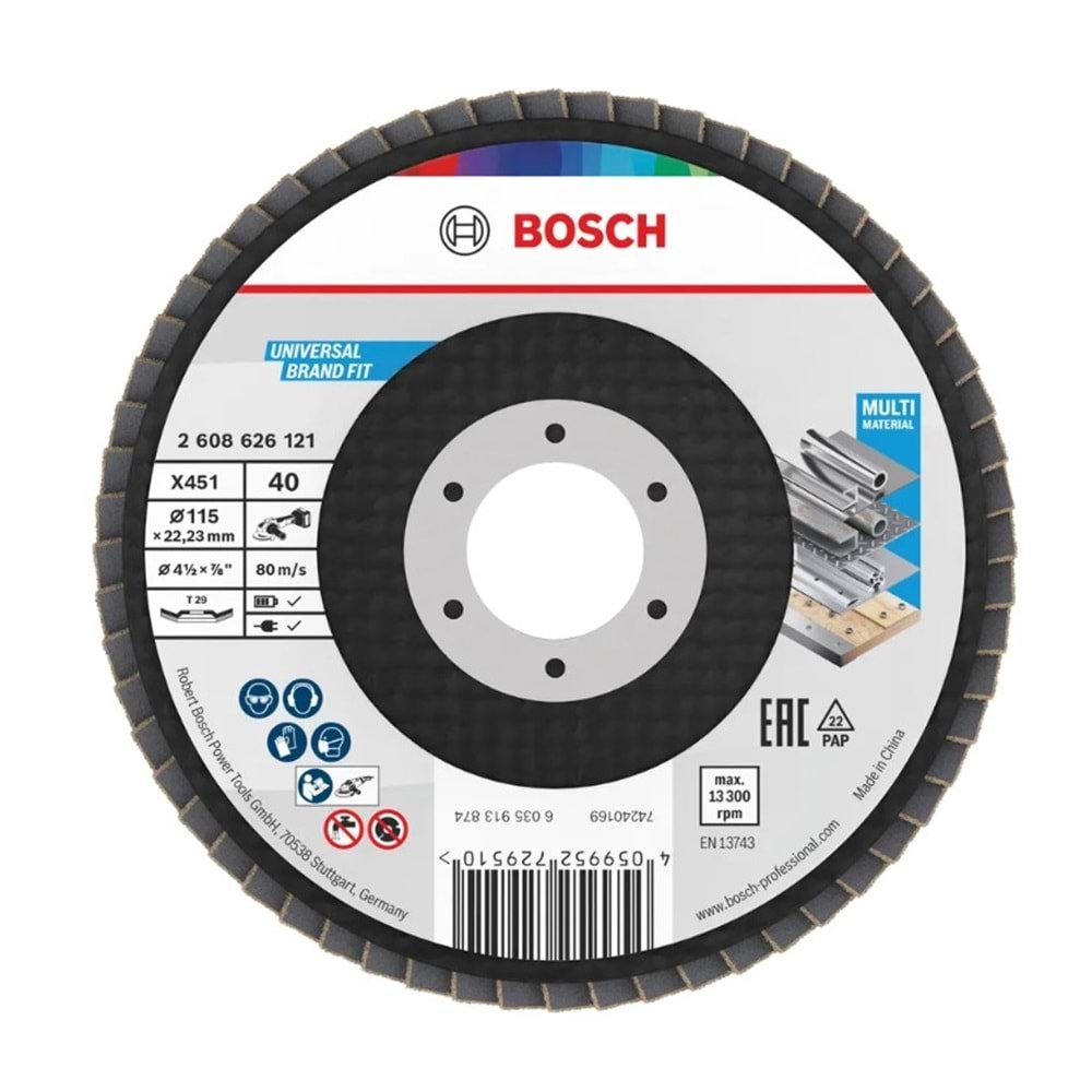 Bosch X451 115mm 80K Flap Disk