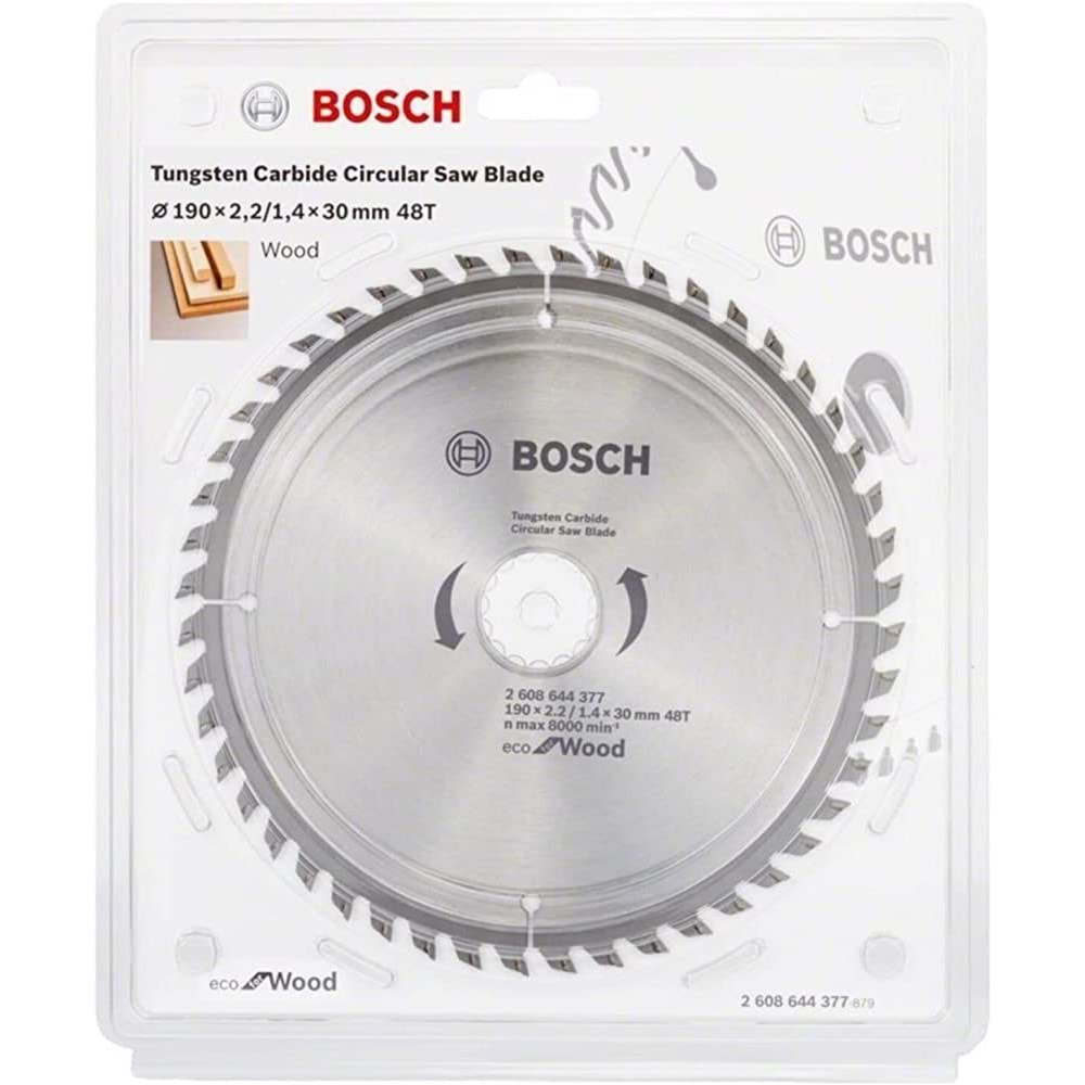 BOSCH DAİRE TESTERE BIÇAĞI AHŞAP ECOW 190*30mm 48DE