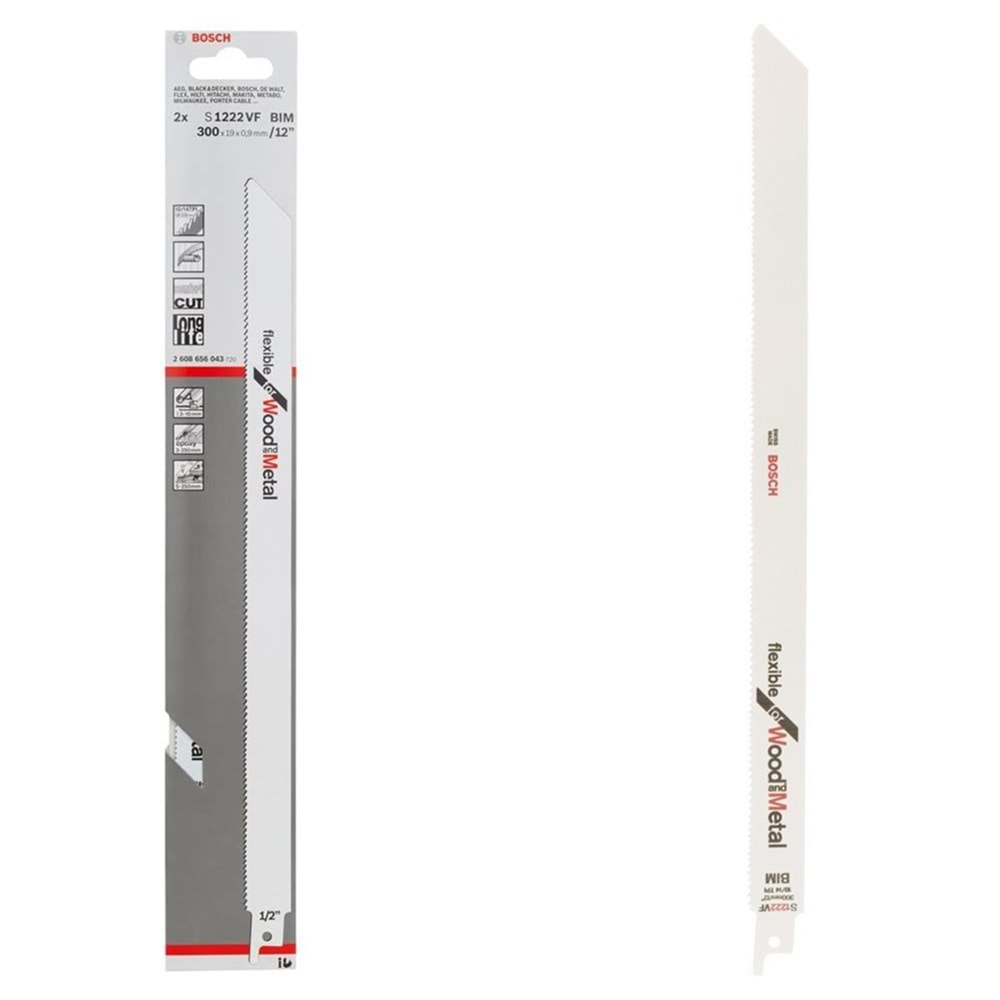 BOSCH PANTER TESTERE BIÇAGI METAL VE AHSAP FlexforW&M S1222VF 5'li
