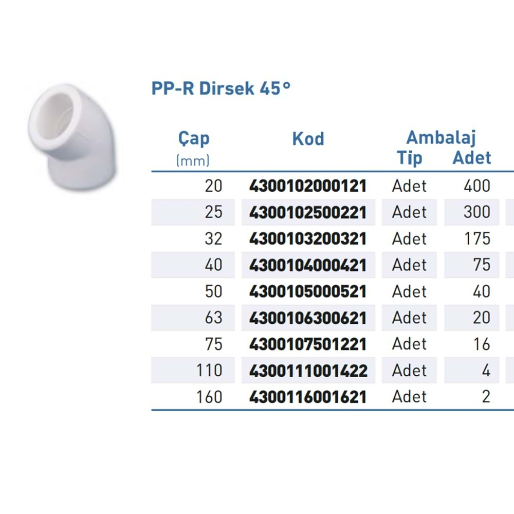 PPR Dirsek Byz 45° d32