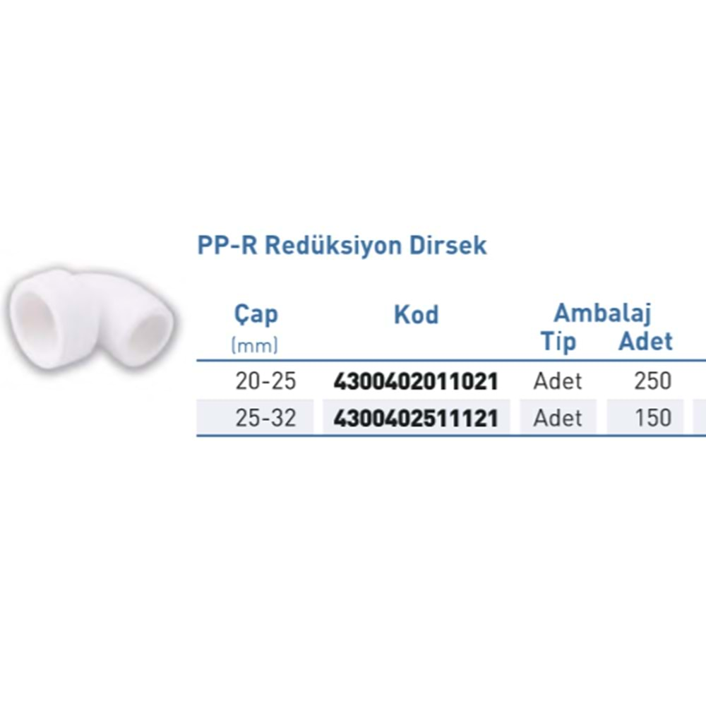 PPR Redüksiyon Dirsek Byz d20-25