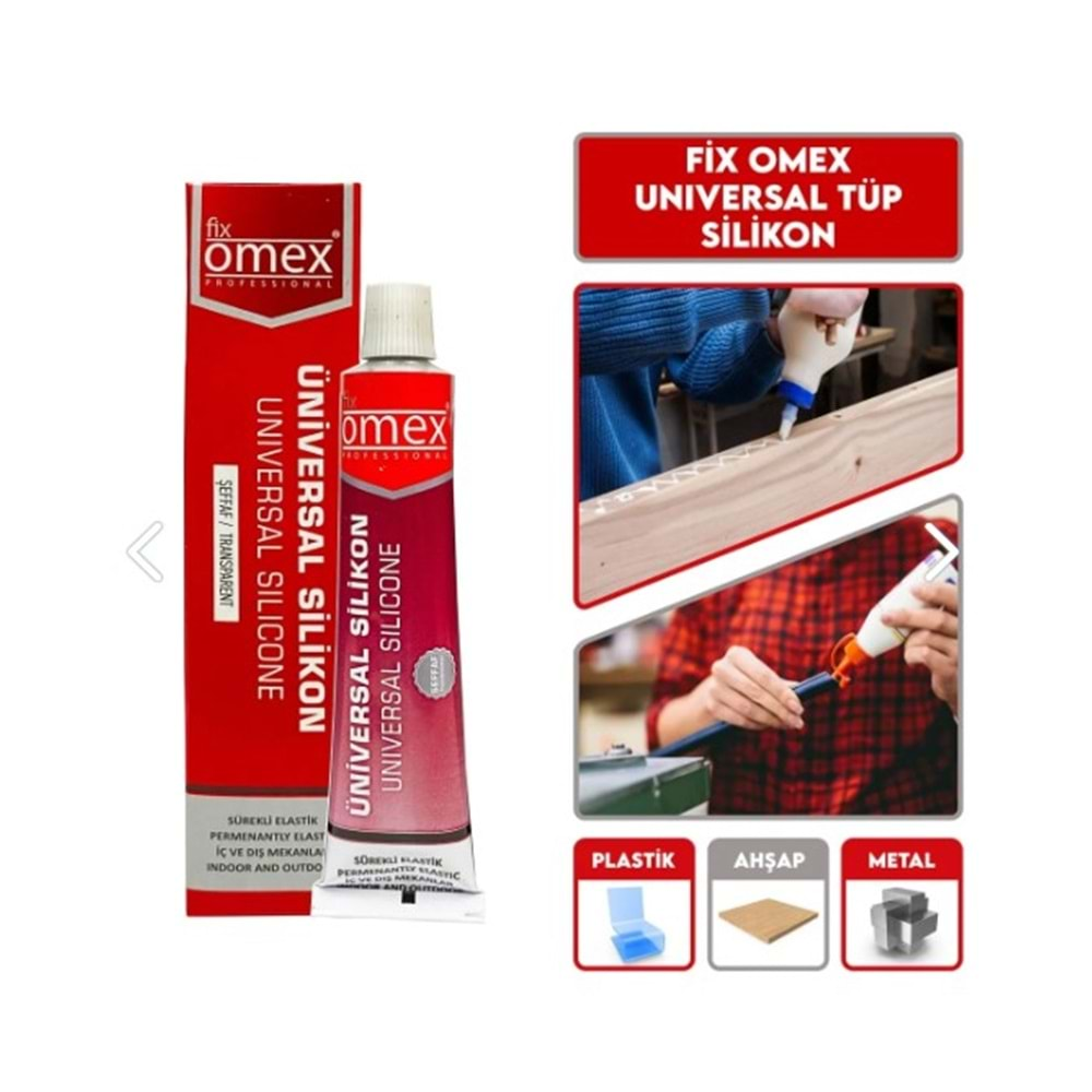 TÜP SİLİKON ŞEFFAF ÜNİVERSAL KUTULU 40 ML OMEX