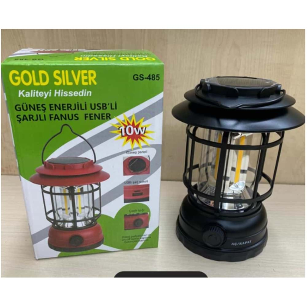 EL FENERİ ŞARJLI GOLD SİLVER GÜNEŞ ENERJİLİ 10W GS-485