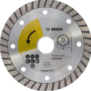 BOSCH KESME DİSKİ ELMAS KANALLI TURBO Universal 125mm 22,23mm