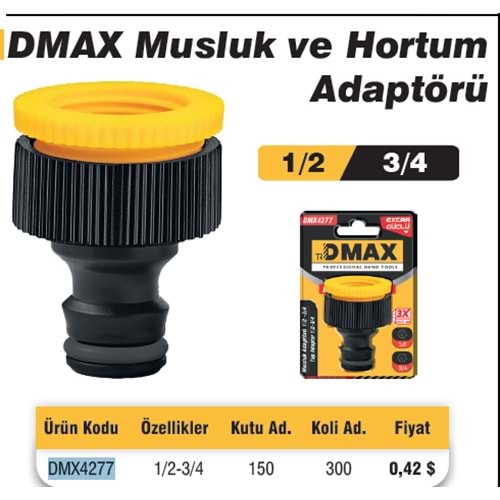 MUSLUK VE HORTUM APARATI 1/2-3/4 DMAX 4277